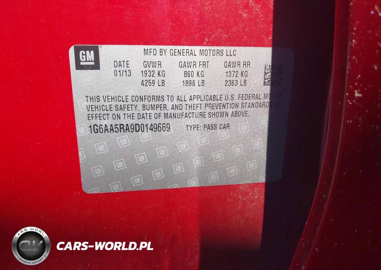 2013 Cadillac Ats Standard VIN:1G6AA5RA9D0149669 - 9
