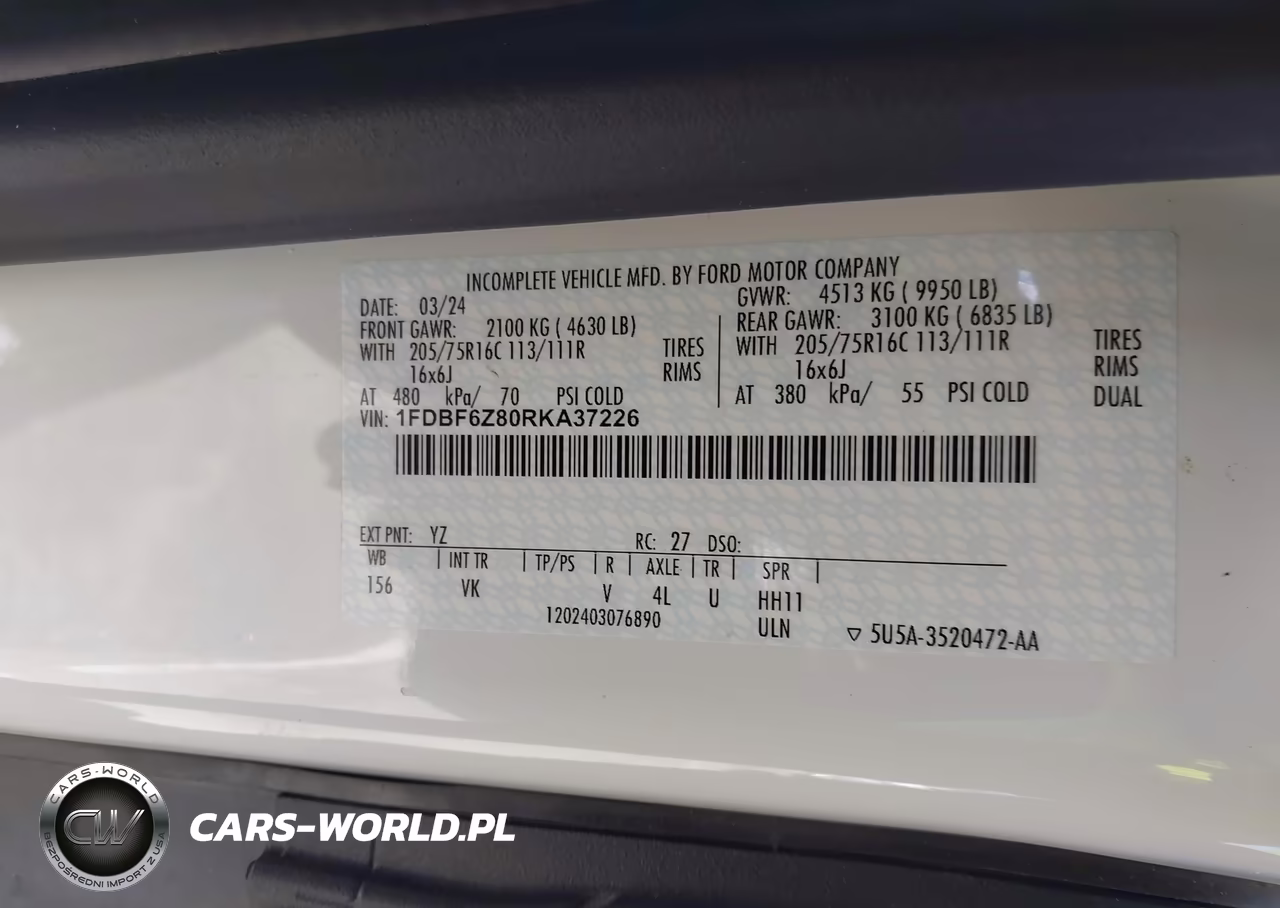 2024 Ford Transit-350 Cab VIN:1FDBF6Z80RKA37226 - 9