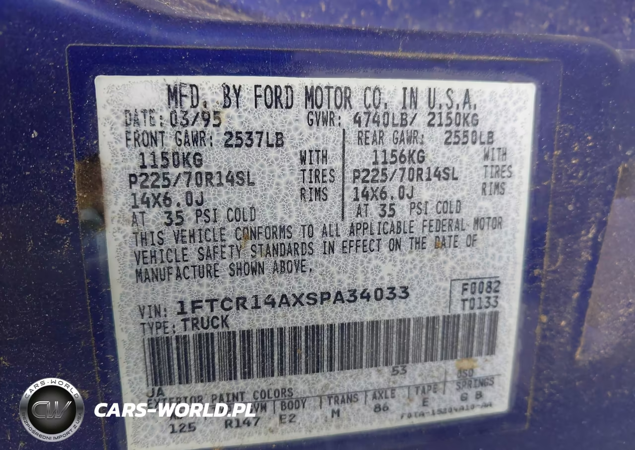 1995 Ford Ranger Super Cab VIN:1FTCR14AXSPA34033 - 9