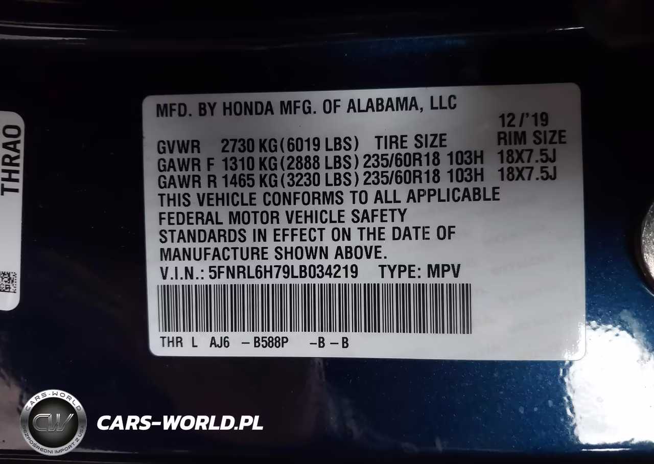 2020 Honda Odyssey Ex-L-Ex-L W-Navi Res VIN:5FNRL6H79LB034219 - 9