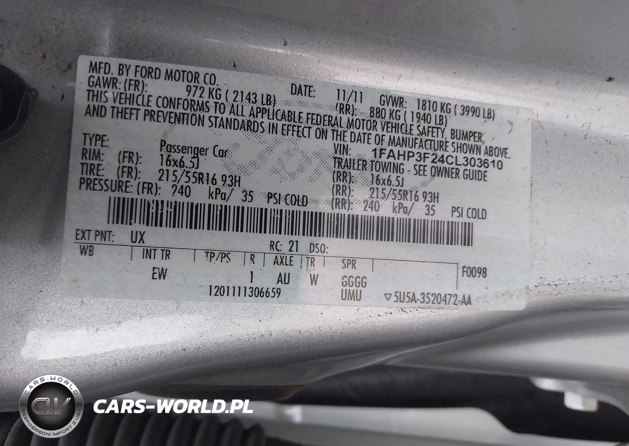 2012 Ford Focus Se VIN:1FAHP3F24CL303610 - 9