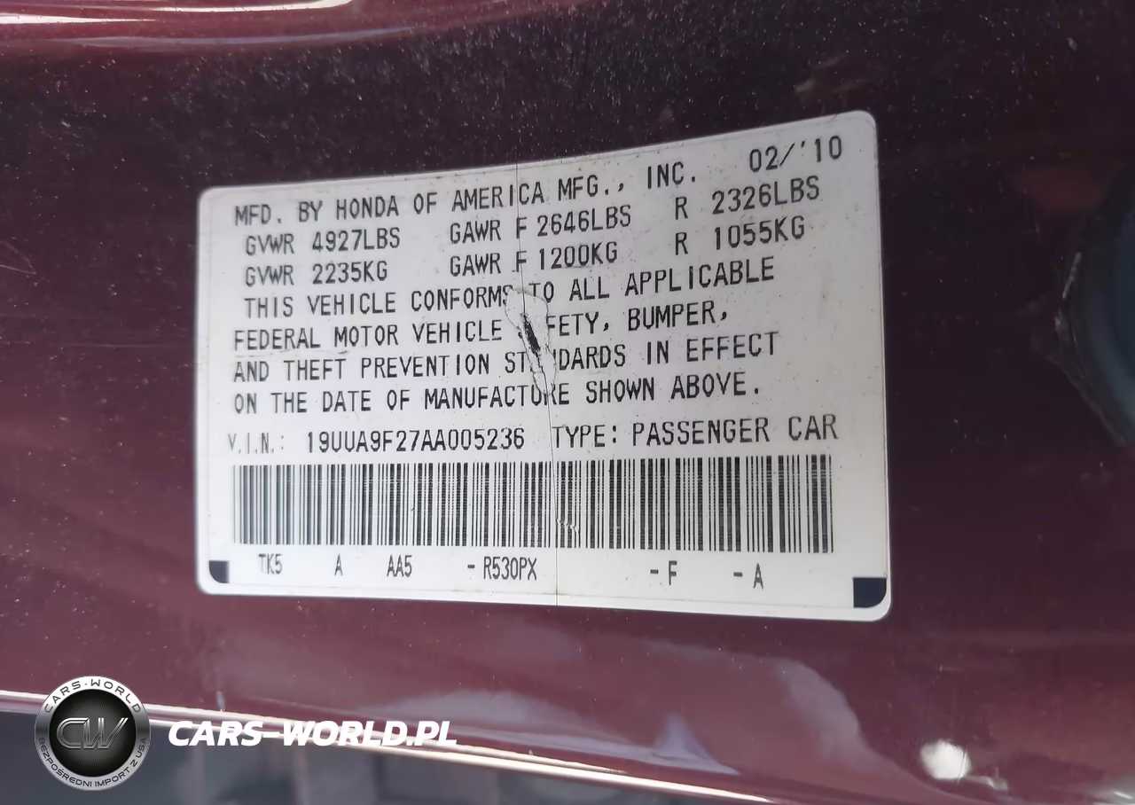 2010 Acura Tl 3.7 VIN:19UUA9F27AA005236 - 9