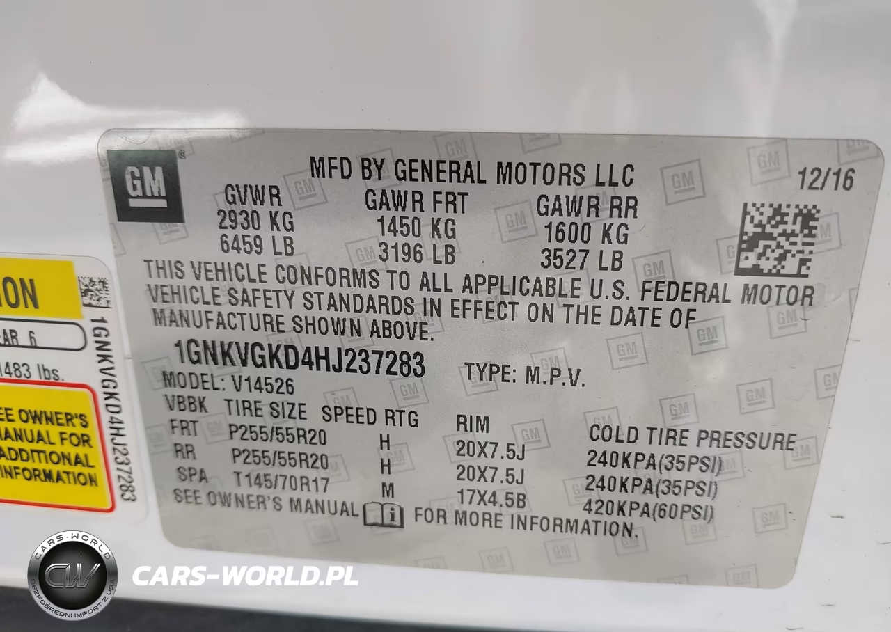 2017 Chevrolet Traverse 1Lt VIN:1GNKVGKD4HJ237283 - 9