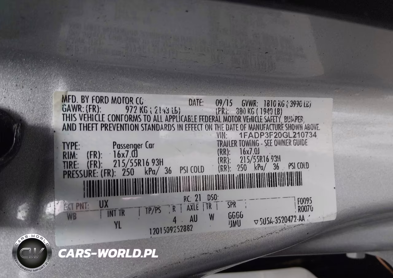 2016 Ford Focus Se VIN:1FADP3F20GL210734 - 9