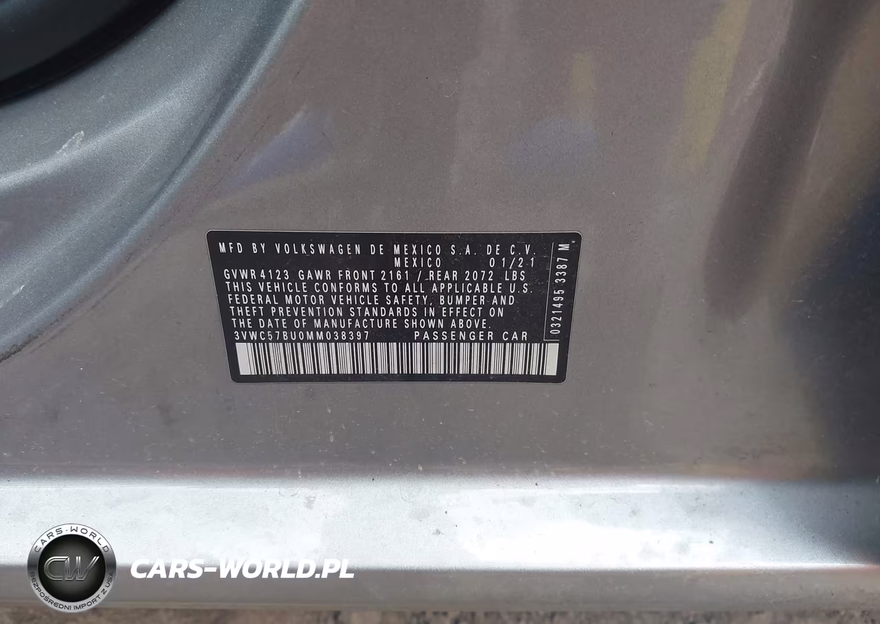 2021 Volkswagen Jetta VIN:3VWC57BU0MM038397 - 9