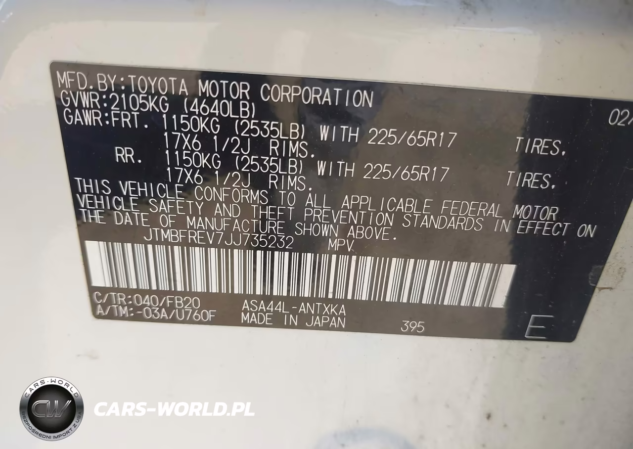 2018 Toyota Rav4 Le VIN:JTMBFREV7JJ735232 - 9