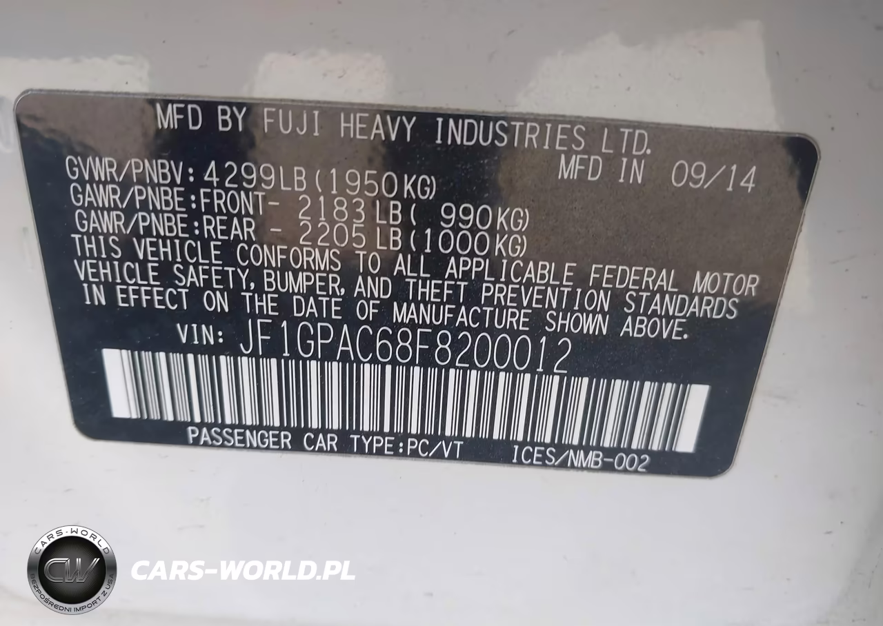2015 Subaru Impreza 2.0I Premium VIN:JF1GPAC68F8200012 - 9