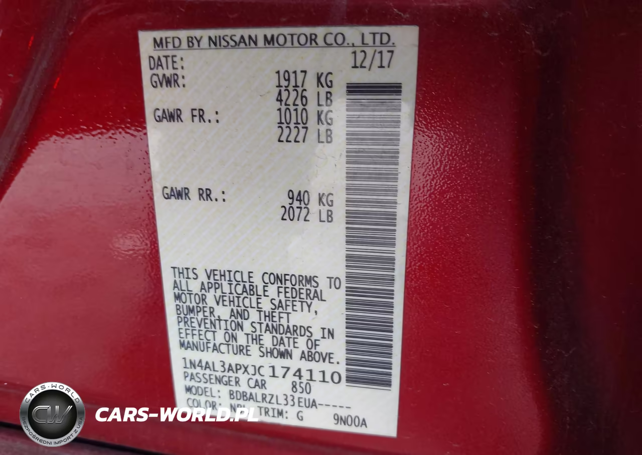 2018 Nissan Altima 2.5 Sl VIN:1N4AL3APXJC174110 - 9