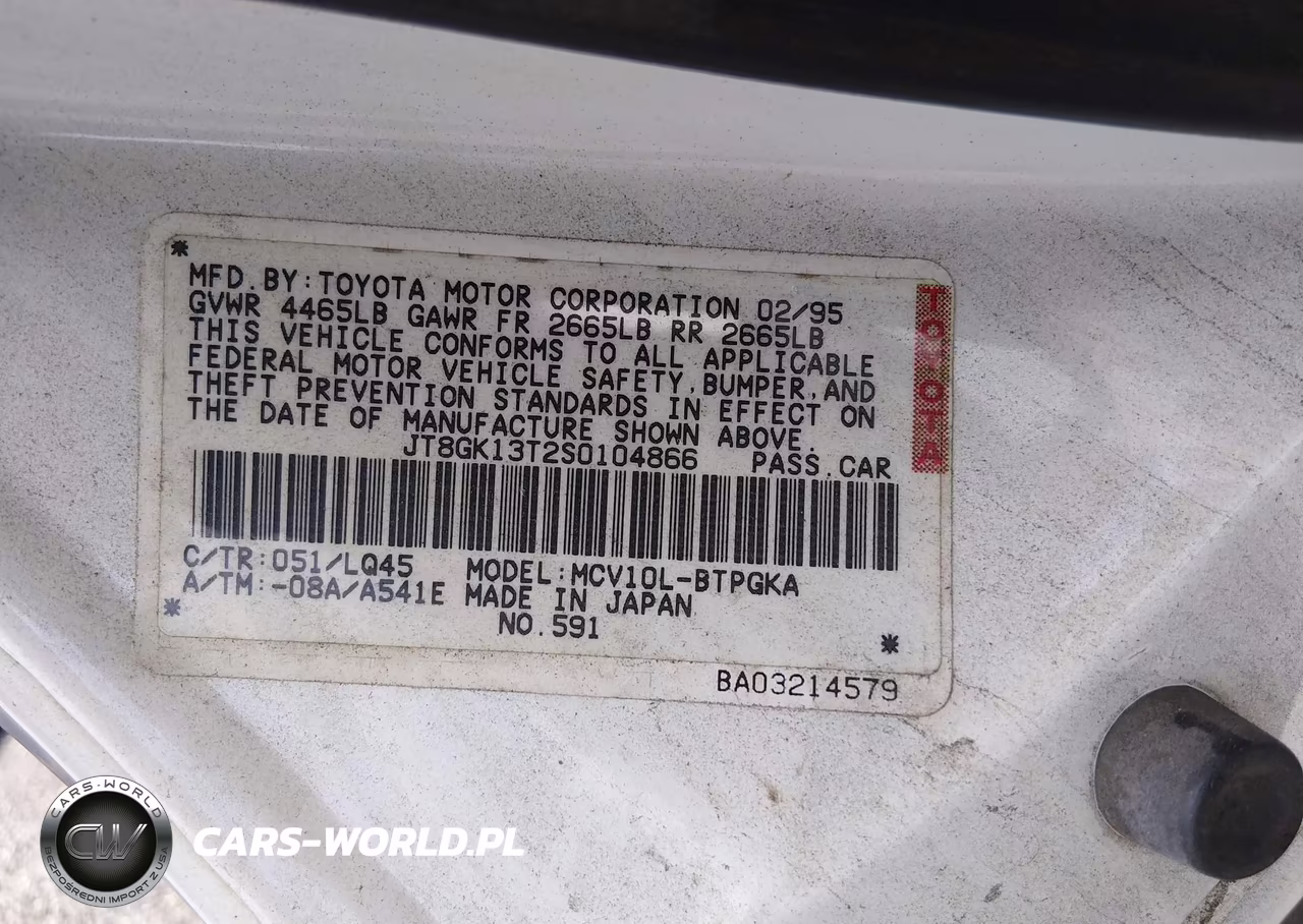 1995 Lexus Es 300 VIN:JT8GK13T2S0104866 - 9