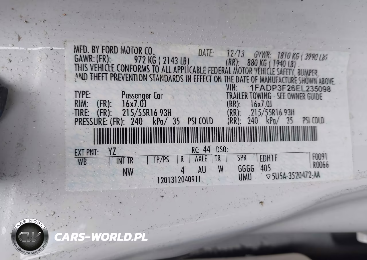 2014 Ford Focus Se VIN:1FADP3F26EL235098 - 9