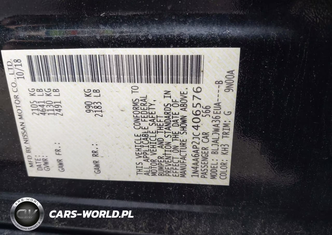 2018 Nissan Maxima 3.5 Sv VIN:1N4AA6AP2JC406576 - 9