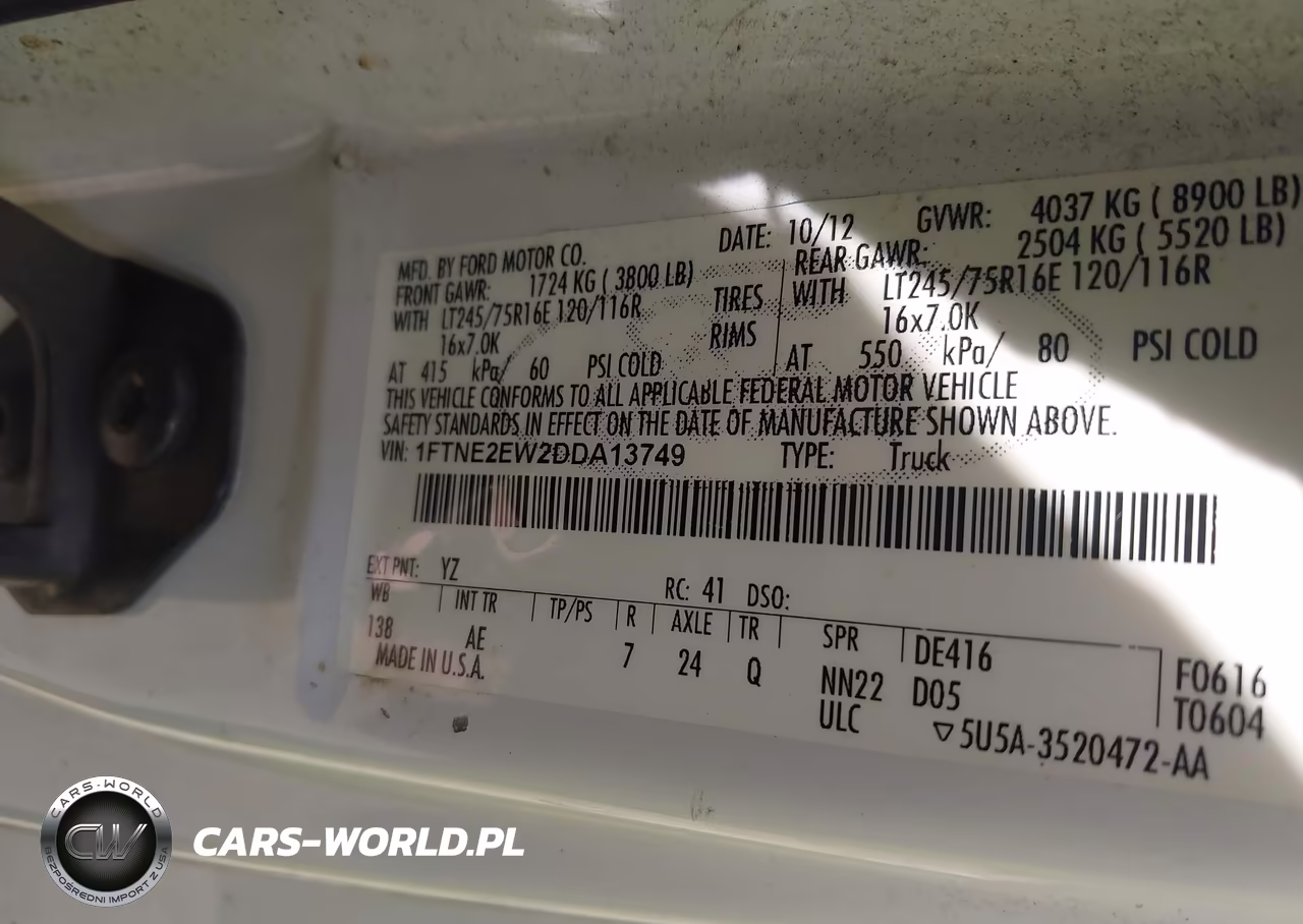 2013 Ford E-250 Commercial VIN:1FTNE2EW2DDA13749 - 9