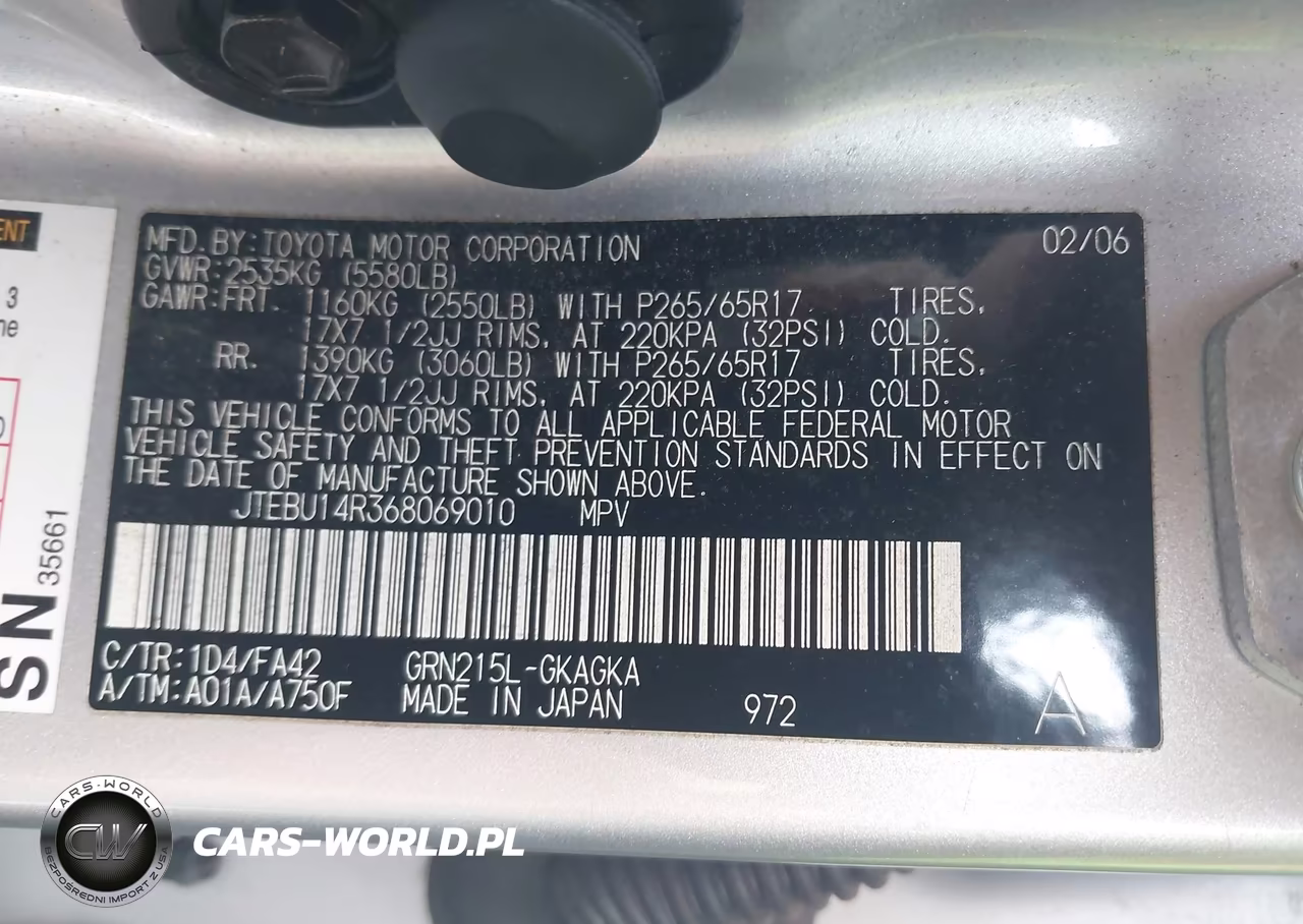 2006 Toyota 4Runner Sr5 V6 VIN:JTEBU14R368069010 - 9