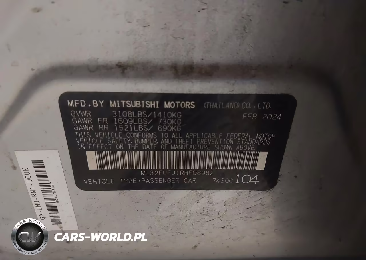 2024 Mitsubishi Mirage G4 Es VIN:ML32FUFJ1RHF08982 - 9