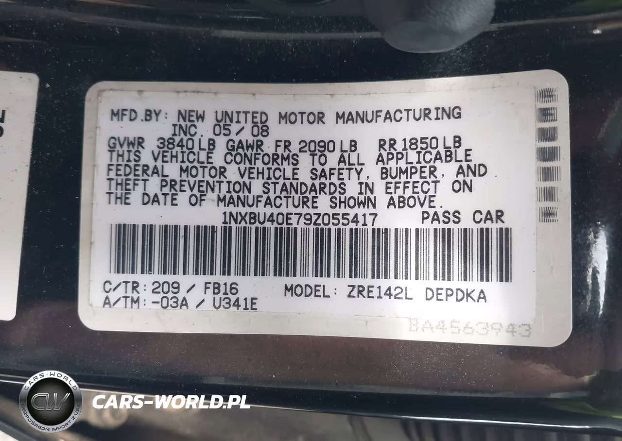 2009 Toyota Corolla Le VIN:1NXBU40E79Z055417 - 9