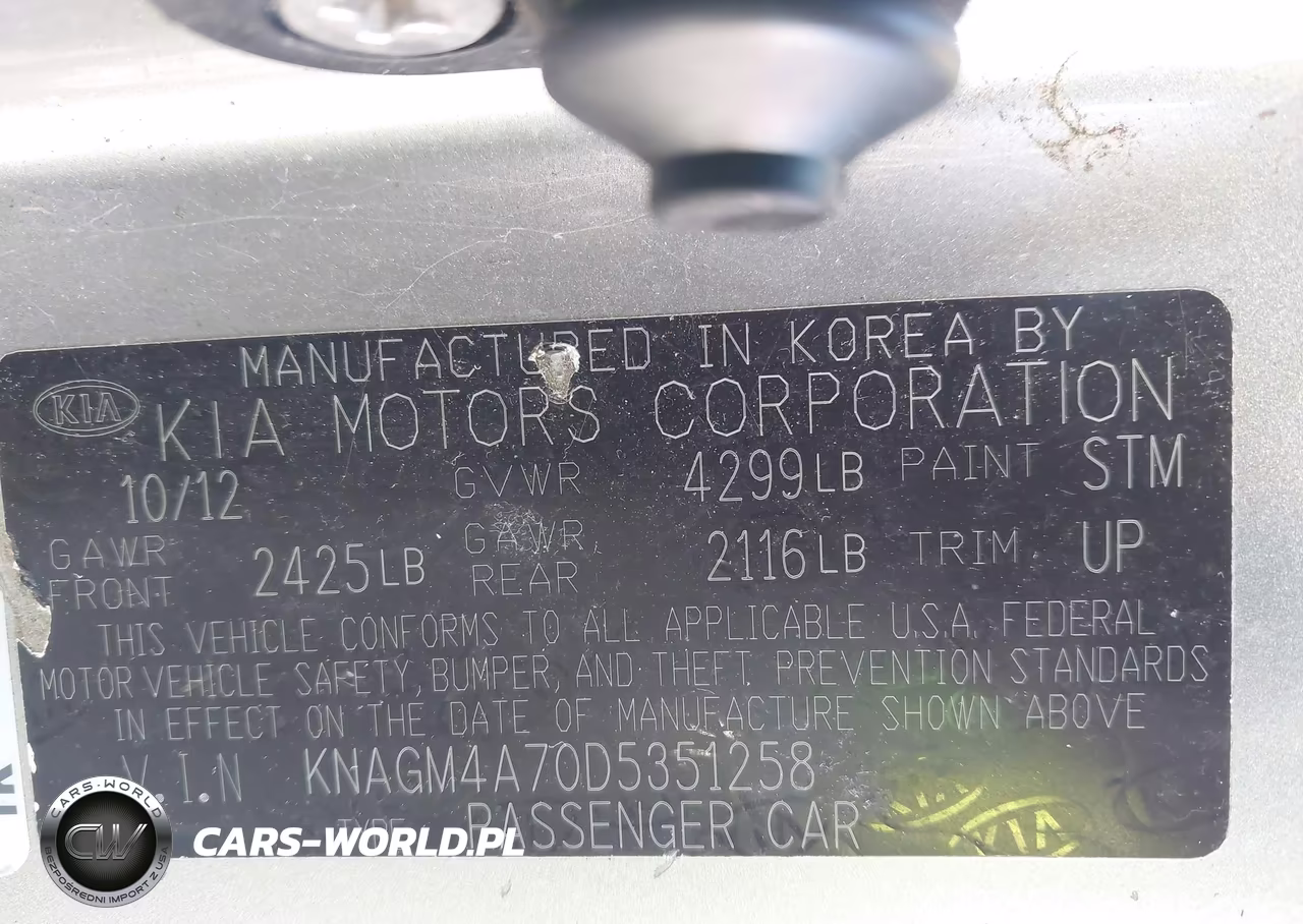 2013 Kia Optima Lx VIN:KNAGM4A70D5351258 - 9
