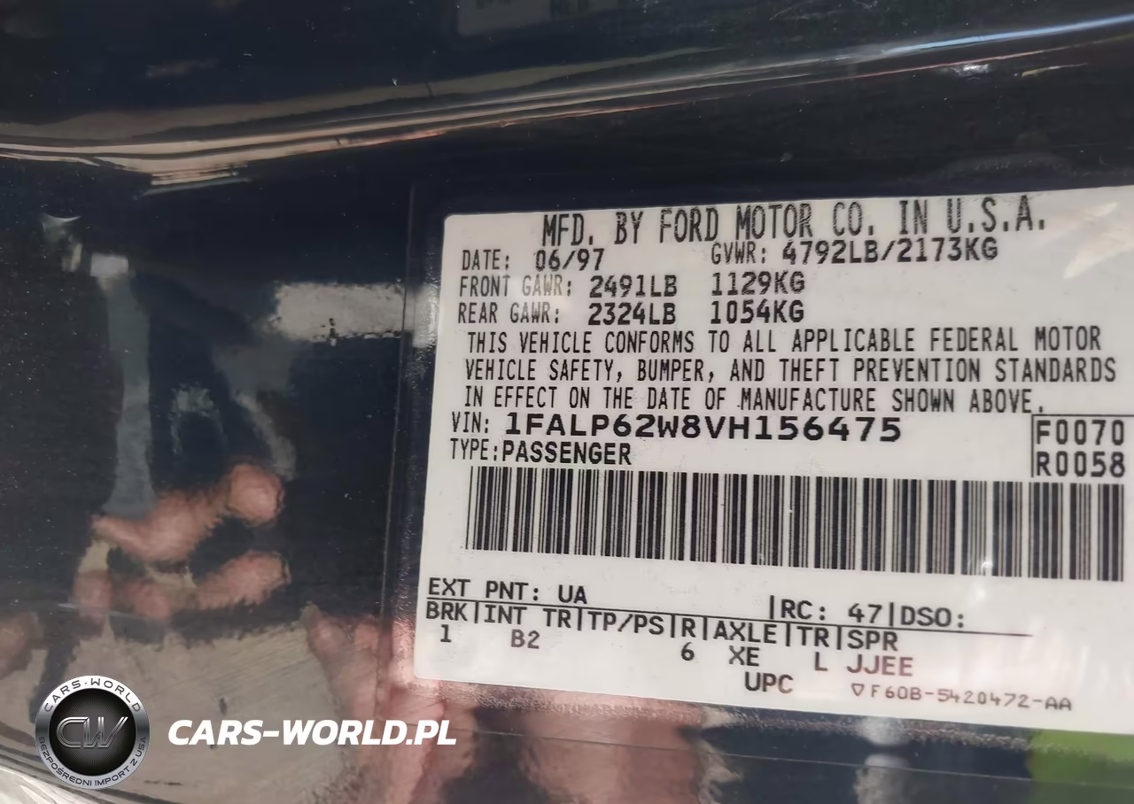 1997 Ford Thunderbird Lx VIN:1FALP62W8VH156475 - 9