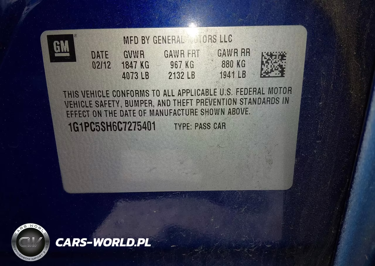 2012 Chevrolet Cruze Ls VIN:1G1PC5SH6C7275401 - 9