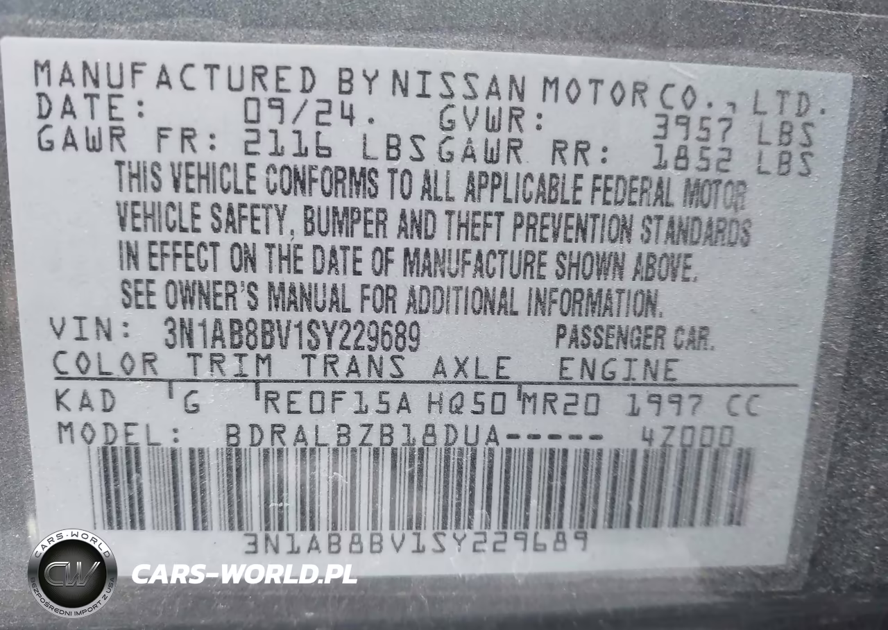 2025 Nissan Sentra S VIN:3N1AB8BV1SY229689 - 9