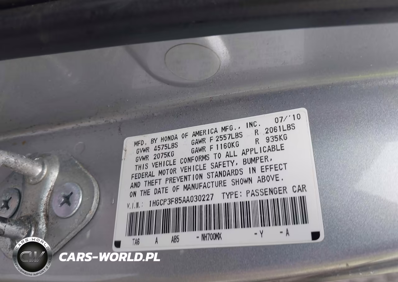 2010 Honda Accord 3.5 Ex-L VIN:1HGCP3F85AA030227 - 9