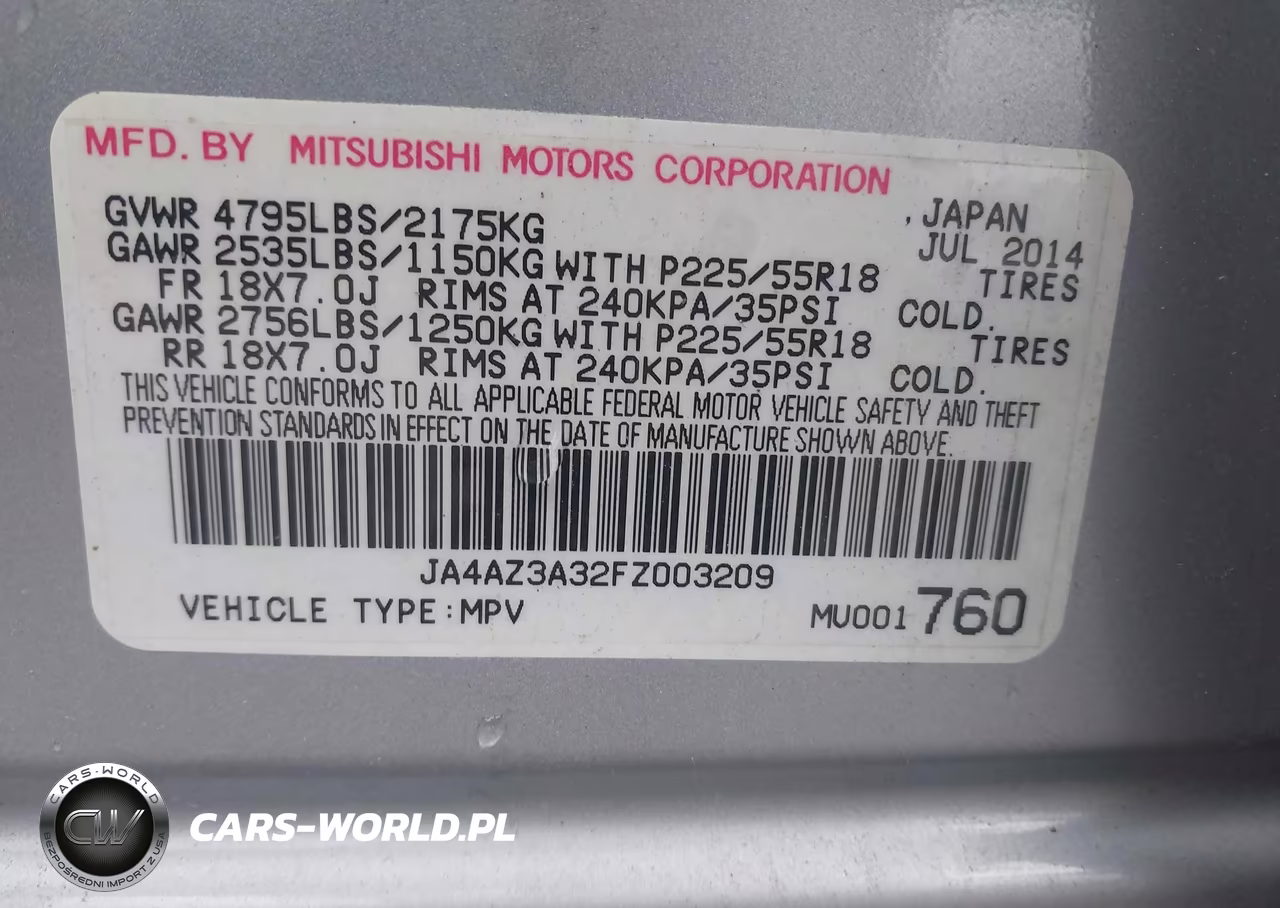 2015 Mitsubishi Outlander Se VIN:JA4AZ3A32FZ003209 - 9