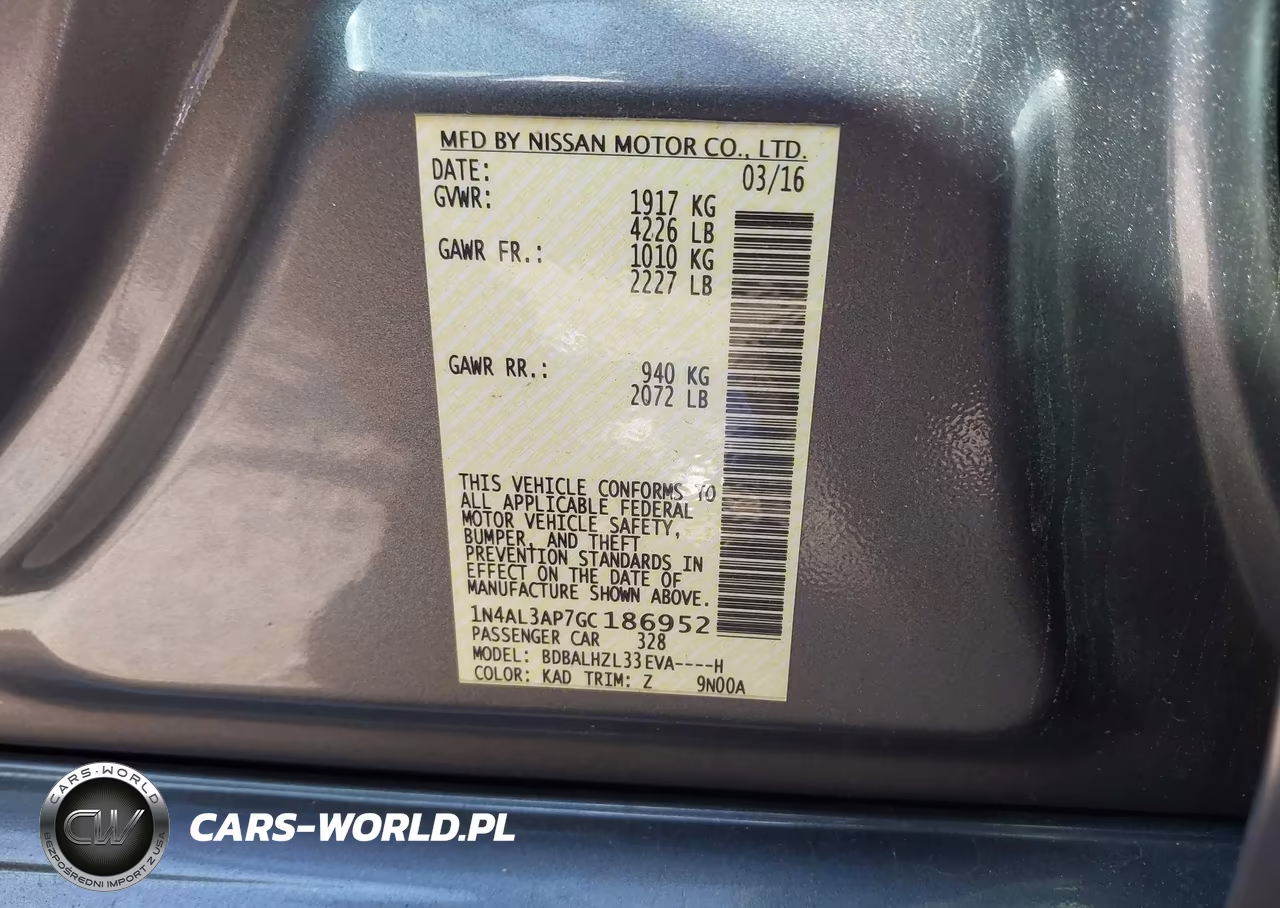 2016 Nissan Altima 2.5 Sr VIN:1N4AL3AP7GC186952 - 9