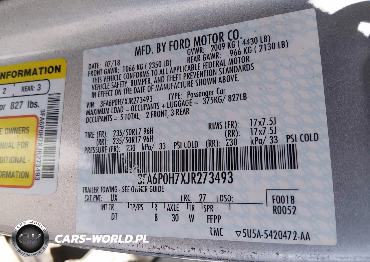 2018 Ford Fusion Se VIN:3FA6P0H7XJR273493 - 9