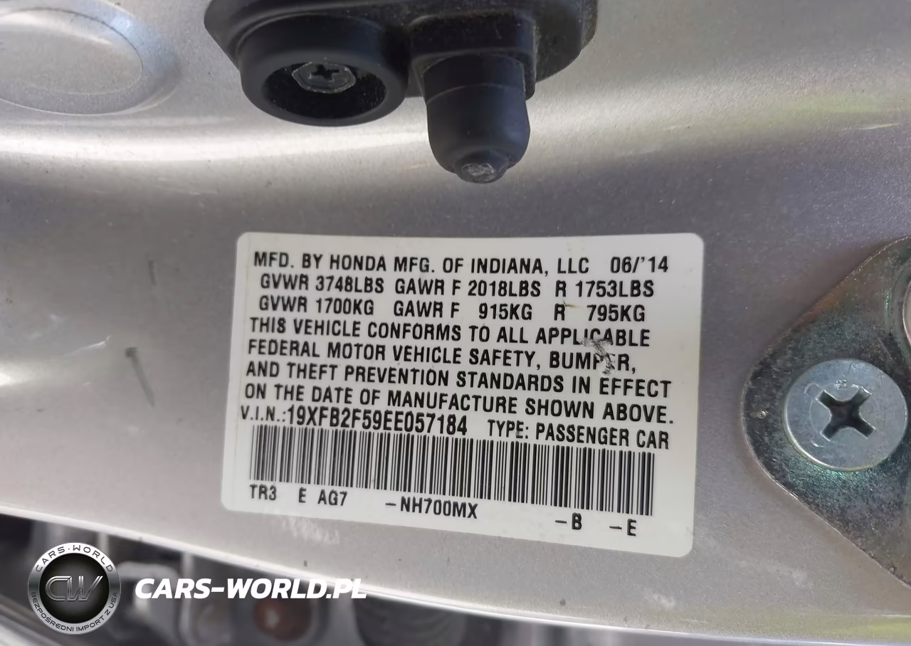 2014 Honda Civic Lx VIN:19XFB2F59EE057184 - 9