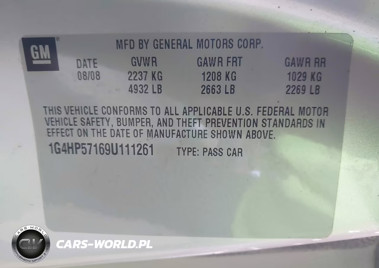 2009 Buick Lucerne Cx-2 VIN:1G4HP57169U111261 - 9
