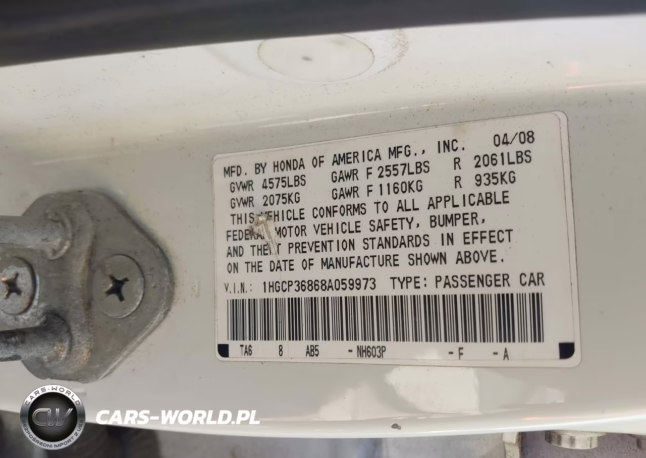 2008 Honda Accord 3.5 Ex-L VIN:1HGCP36868A059973 - 9