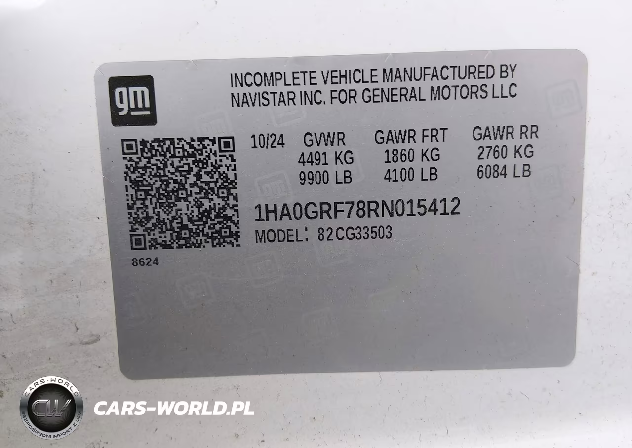 2024 Chevrolet Express Cutaway Work Van VIN:1HA0GRF78RN015412 - 8