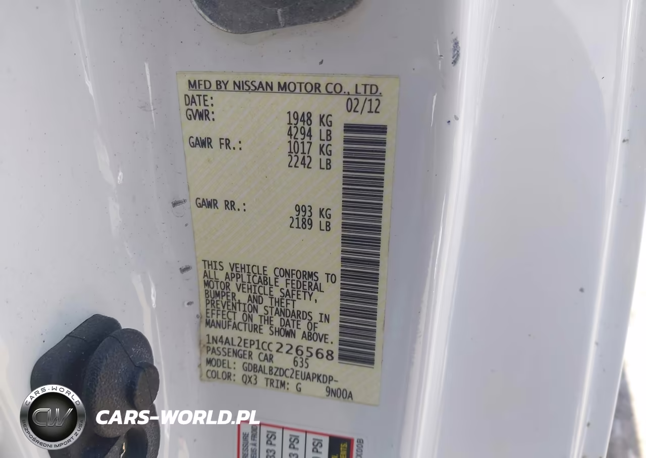 2012 Nissan Altima 2.5 S VIN:1N4AL2EP1CC226568 - 9