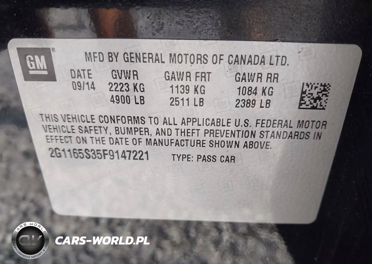 2015 CHEVROLET IMPALA 2LZ VIN:2G1165S35F9147221 - 9