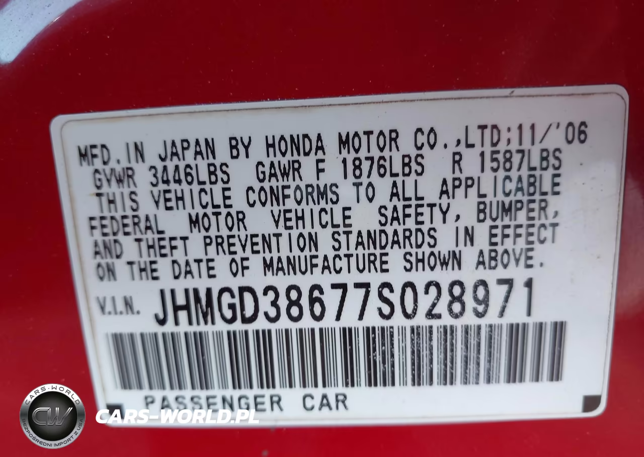 2007 Honda Fit Sport VIN:JHMGD38677S028971 - 9