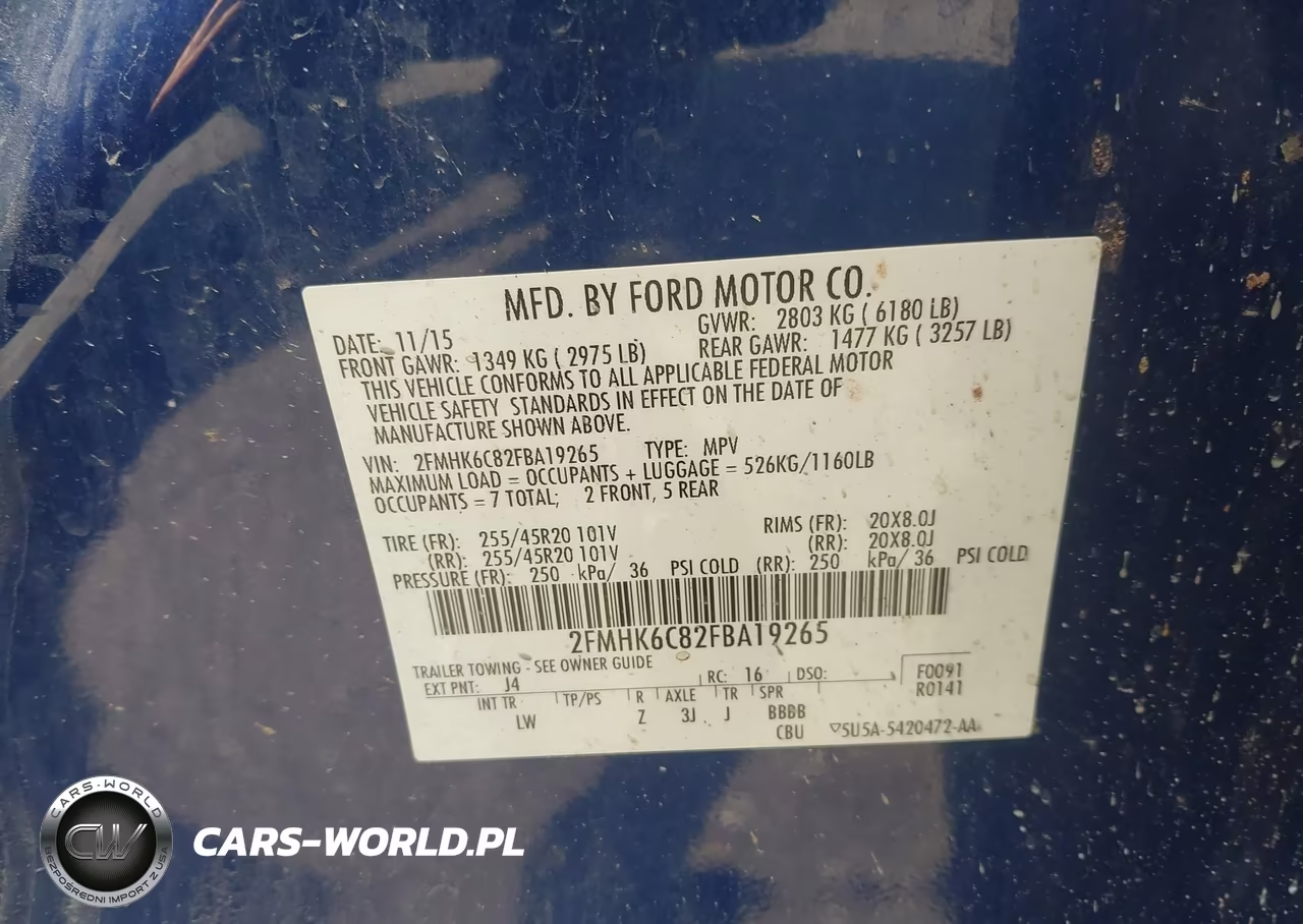 2015 Ford Flex Sel VIN:2FMHK6C82FBA19265 - 9
