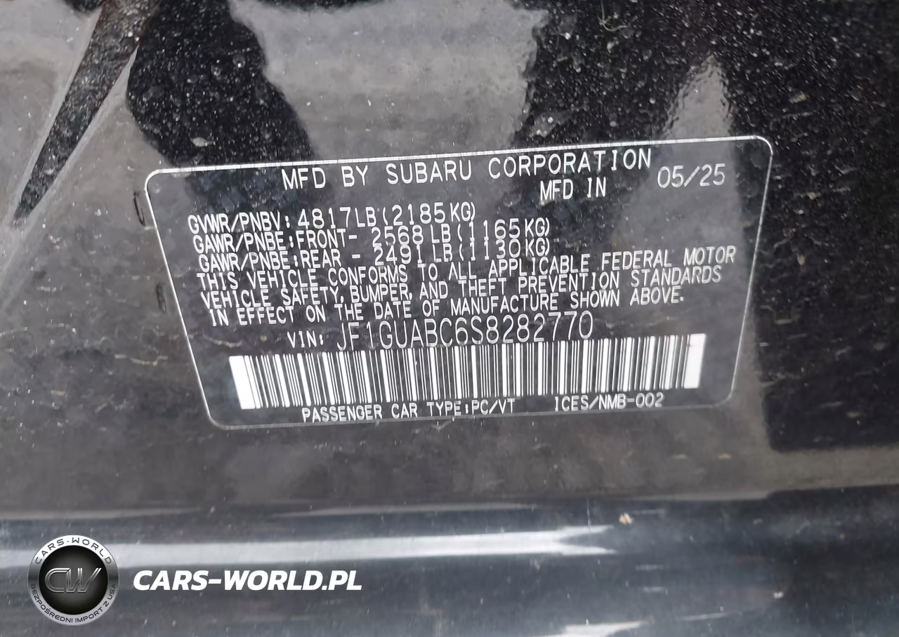 2025 Subaru Impreza Base 5-Door VIN:JF1GUABC6S8282770 - 9