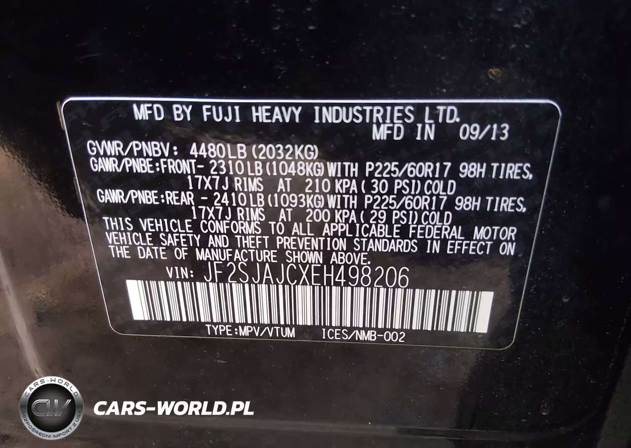 2014 Subaru Forester 2.5I Limited VIN:JF2SJAJCXEH498206 - 9