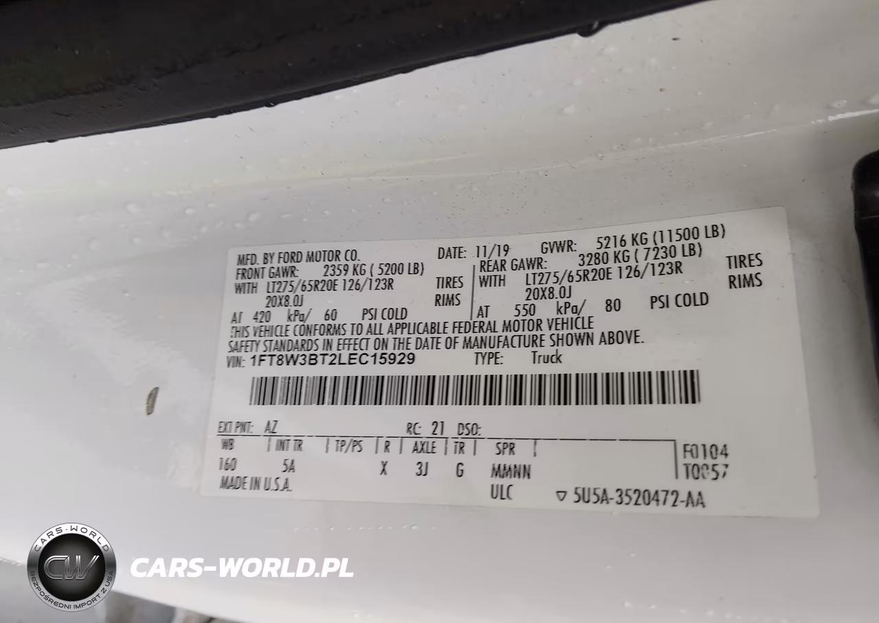 2020 Ford F-350 Lariat VIN:1FT8W3BT2LEC15929 - 8