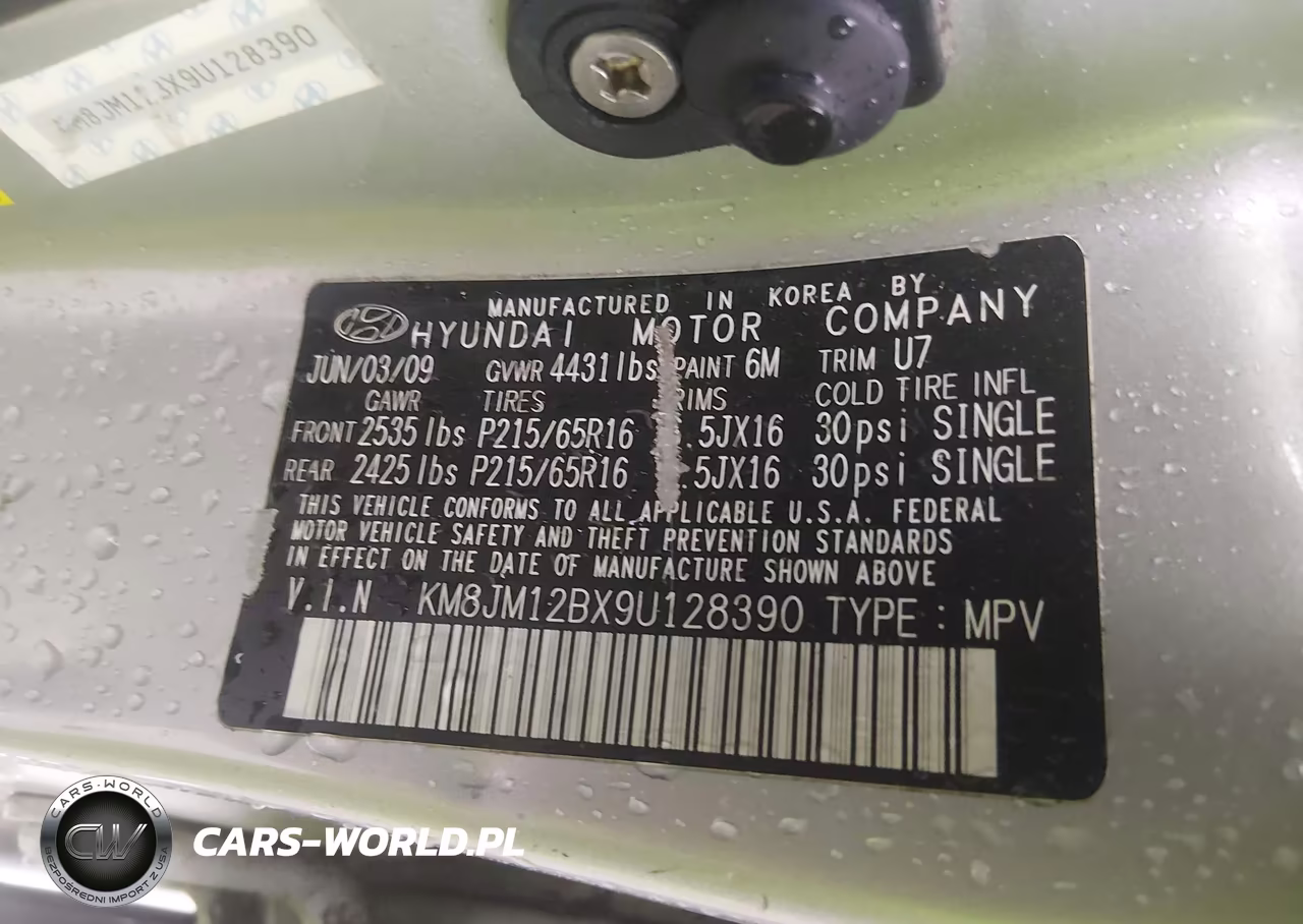 2009 Hyundai Tucson Gls VIN:KM8JM12BX9U128390 - 9