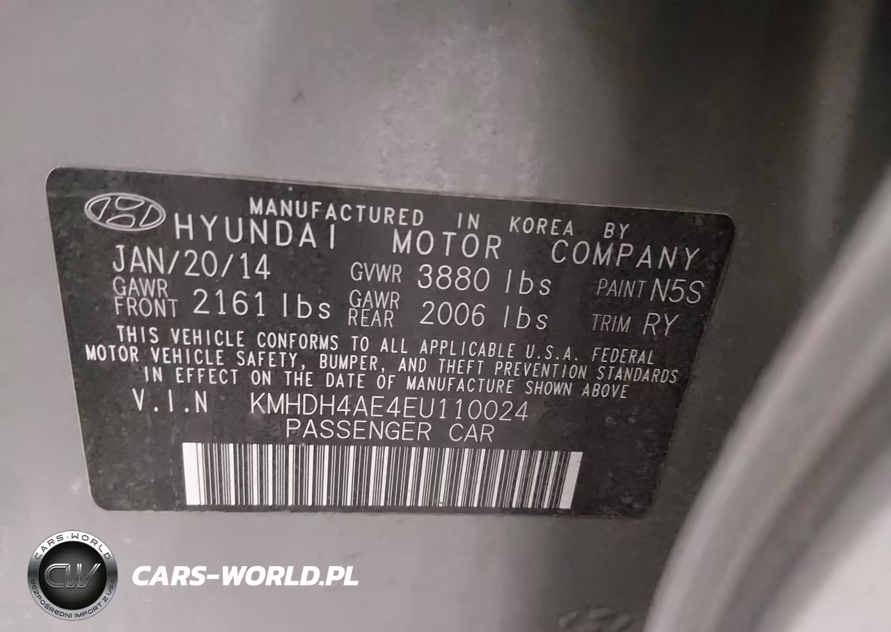 2014 Hyundai Elantra Limited VIN:KMHDH4AE4EU110024 - 9