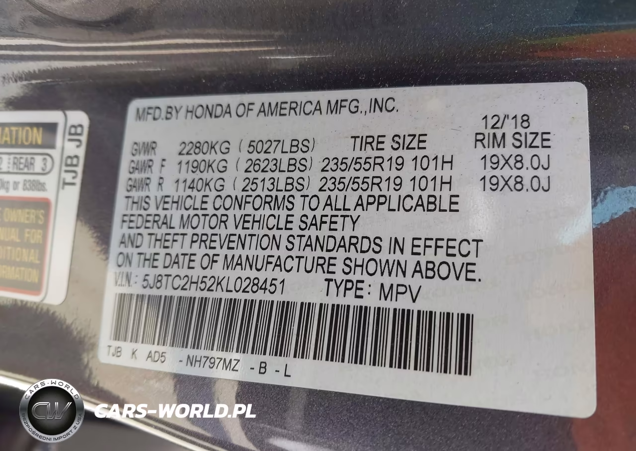 2019 Acura Rdx Technology Package VIN:5J8TC2H52KL028451 - 9