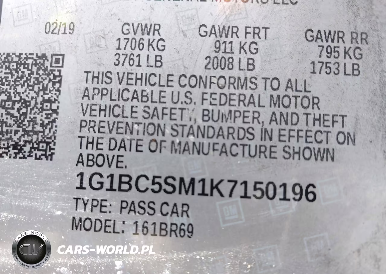 2019 Chevrolet Cruze Ls VIN:1G1BC5SM1K7150196 - 9