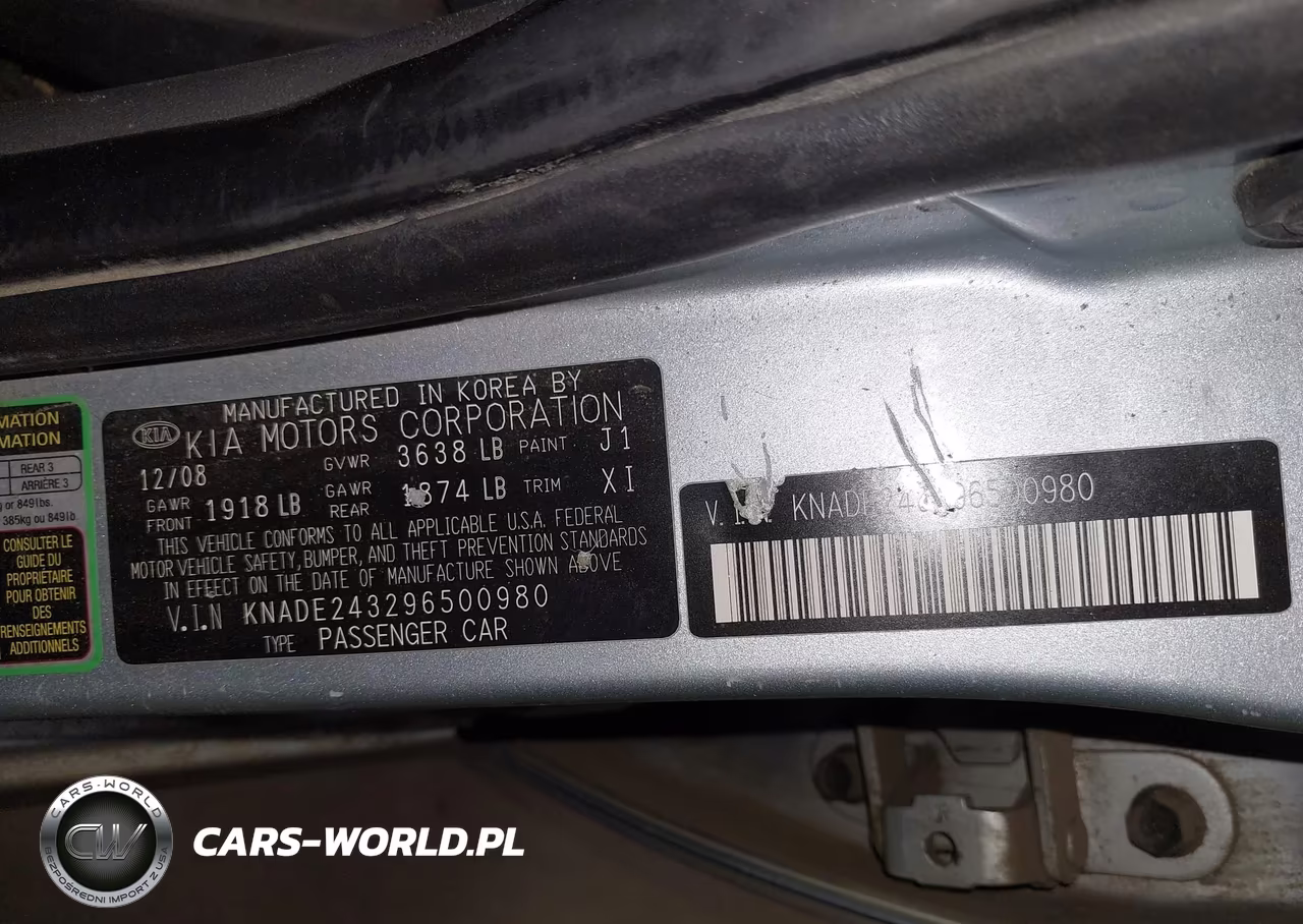 2009 Kia Rio5 Lx VIN:KNADE243296500980 - 9