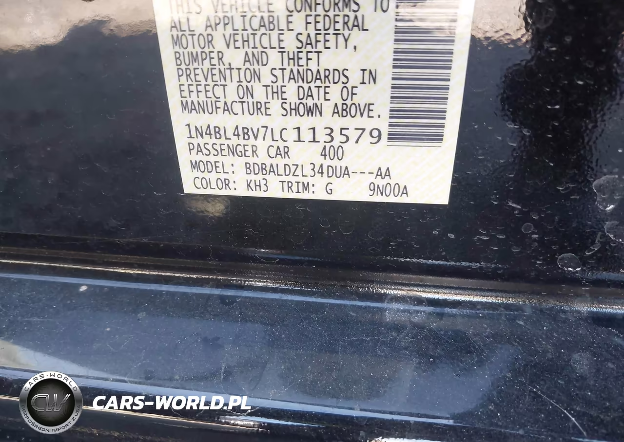 2020 NISSAN ALTIMA S VIN:1N4BL4BV7LC113579 - 9