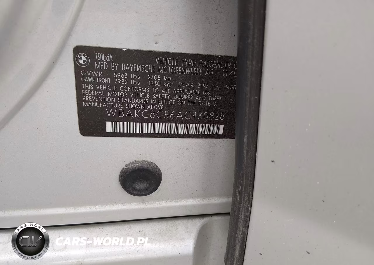 2010 BMW 750Li xDrive VIN:WBAKC8C56AC430828 - 9