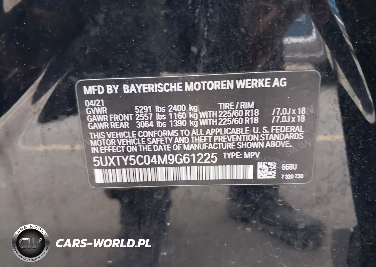 2021 BMW X3 xDrive30I VIN:5UXTY5C04M9G61225 - 9