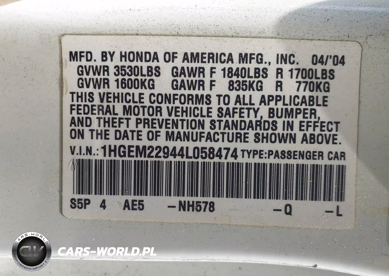 2004 Honda Civic Ex VIN:1HGEM22944L058474 - 9