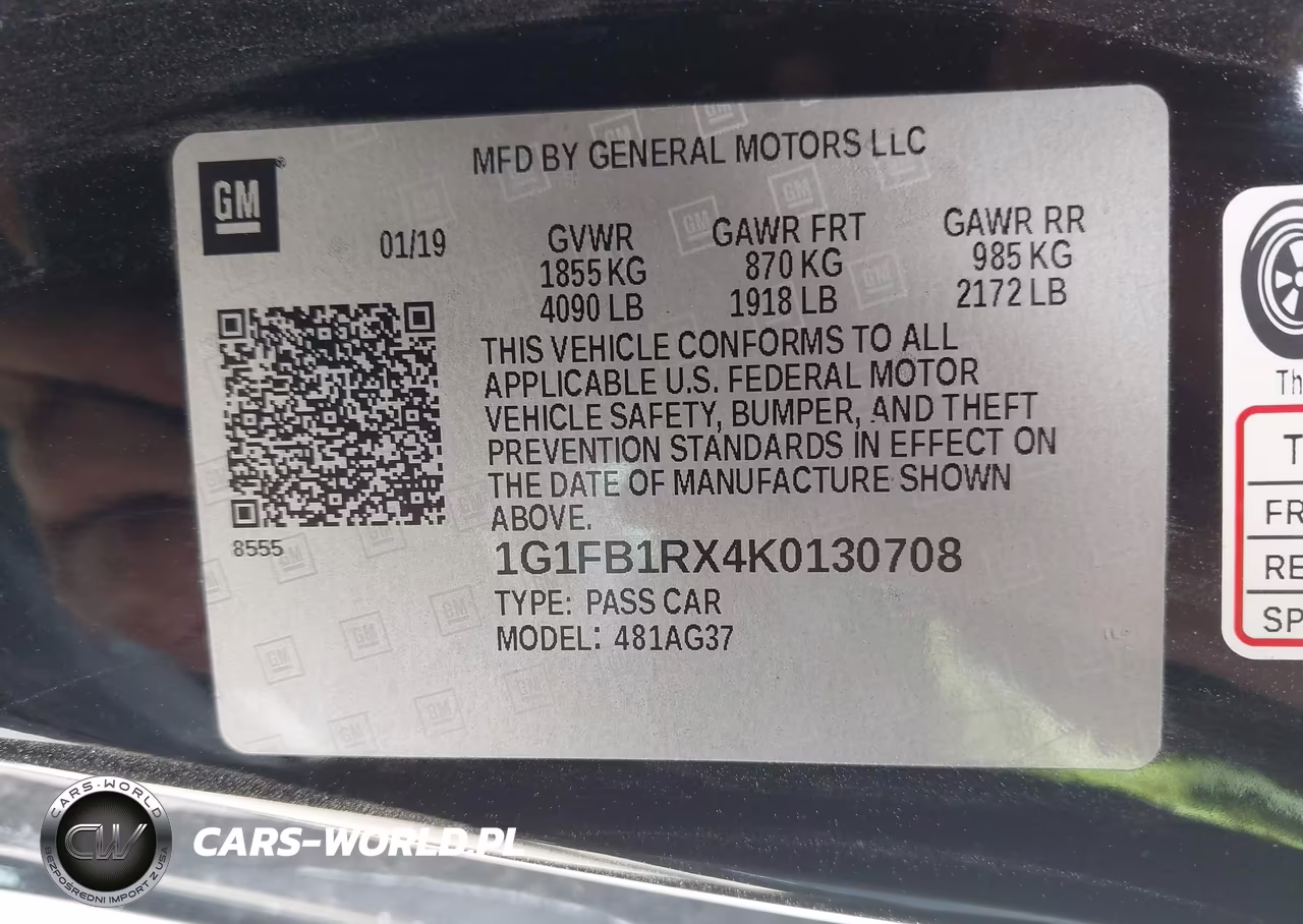 2019 Chevrolet Camaro 1Lt VIN:1G1FB1RX4K0130708 - 9
