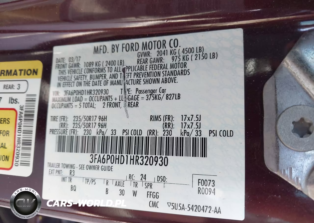 2017 Ford Fusion Se VIN:3FA6P0HD1HR320930 - 9