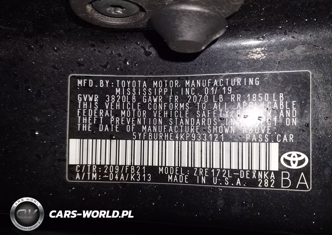 2019 Toyota Corolla Le VIN:5YFBURHE4KP933121 - 9